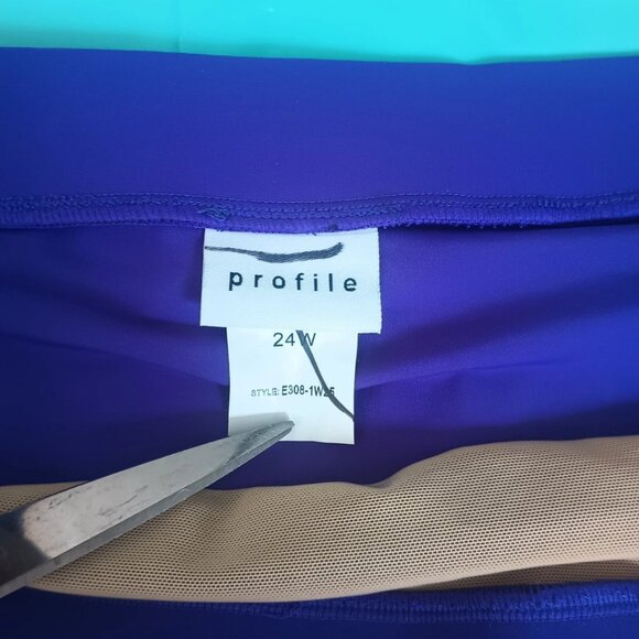 Profile Swim Skirt 24W Built in Panty 3x Plus Size Swim Bottoms Purple/Blue - Picture 9 of 9